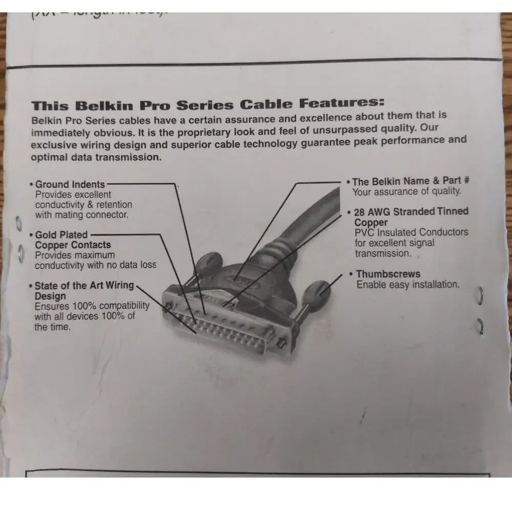 Belkin 15' DB25 Male to Male Pro Series Switchbox Cable - NEW